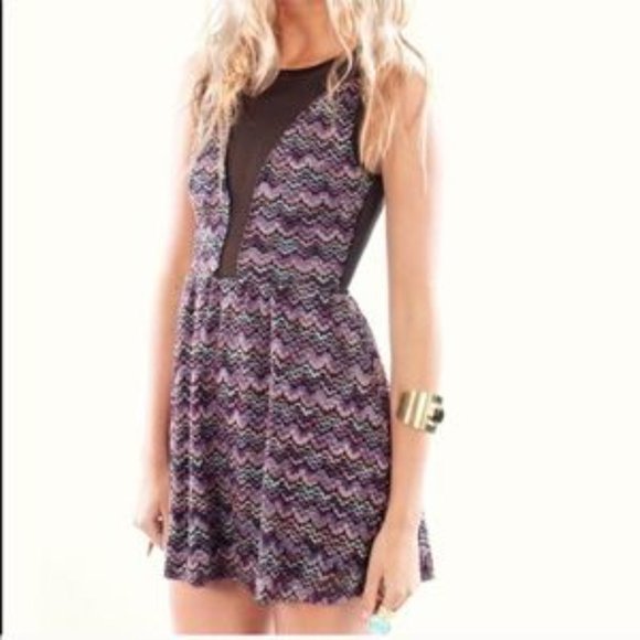 For Love And Lemons Dresses & Skirts - For Love and Lemons Deep V Mesh Mini Dress